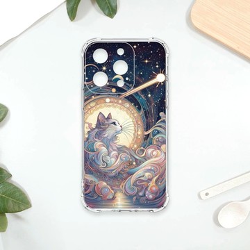 TRON IPhone 15 PRO 夏夜流星與貓系列 四角防摔 軟殼 手機殼