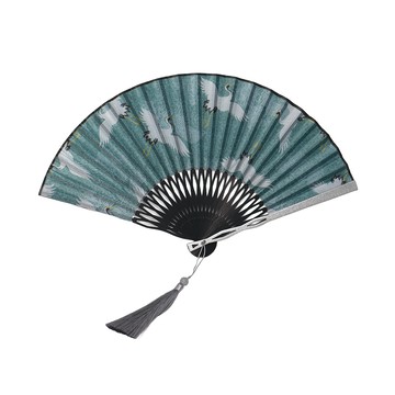 【上手家居】鋁合金折扇 清鶴(扇子/鐵扇/古風扇/合金扇/手扇/金屬折扇/古風折扇/防身武器)