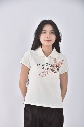 (S) new balance質感棉質純棉杏色短袖上衣