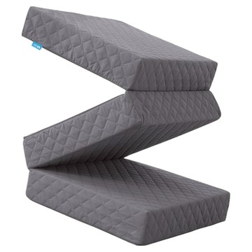 Homjobs 三折式床墊薄墊  單人加大  8cm  炭灰色