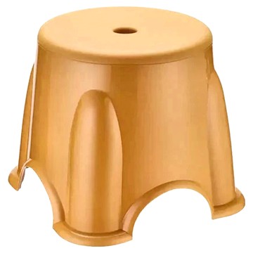 莫蘭迪色防滑小圓凳 PP材質  黃色  1個