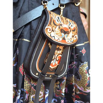 妙物集市明制刺繡虎頭腰包漢服飛魚服蹀躞包古風配飾手機包男腰包