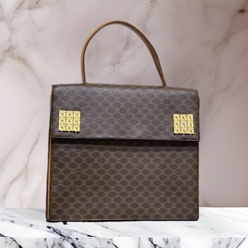 【特選貨品】稀有中古二手Celine凱旋門老花小號手提袋凱莉包