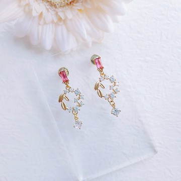 【清風花香耳環】S925純銀耳針-設計款式