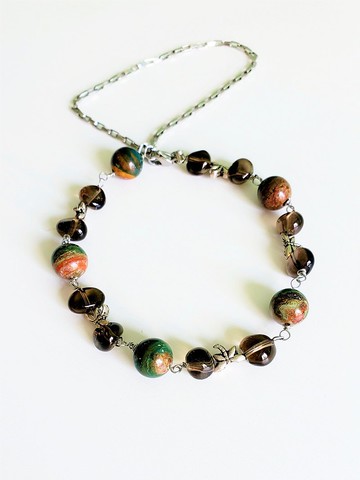 天然彩寶不鏽鋼手鐲