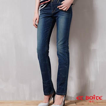 【單一特價】折痕低腰窄直筒褲 - BLUE WAY  ET BOiTE 箱子