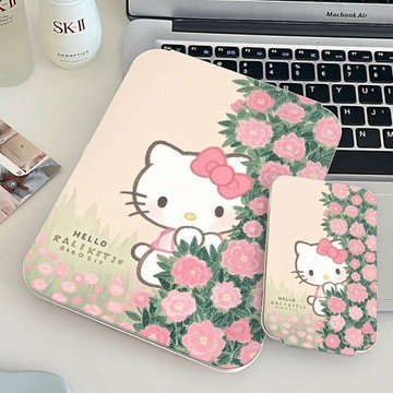 ✨臺灣出貨✨Kitty與花海桌面鏡子摺疊大號學生宿舍辦公室隨身攜帶化妝鏡鏡子