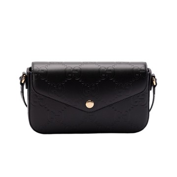 GUCCI 古馳 GG Super Mini 超級迷你 皮革 肩背包 斜背包 黑色 772794