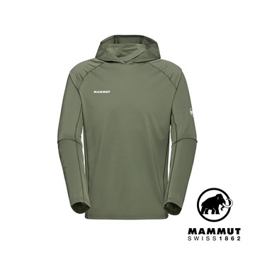 【Mammut 長毛象】Selun FL Sun Hoody Men 機能套頭連帽上衣 沼澤綠 男款 #1016-01420