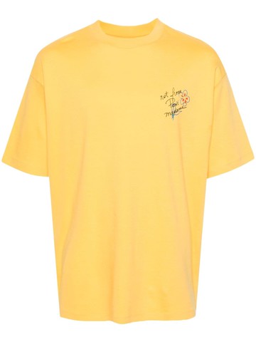 Drôle De Monsieur - slogan-print cotton T-shirt - men - Cotton - XL - Yellow