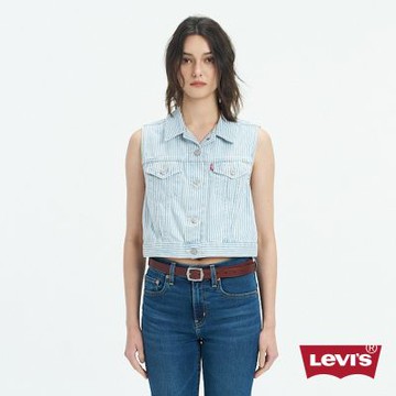 Levis 女款 真皮皮帶 / 簡約幾何金屬釦頭 棕
