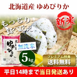 新米 米 無洗米 5kg 北海道産 ゆめぴりか 1等米 令和5年産 お米 5kg プレミアム特典 送料無料 北海道・沖縄配送不可 即日発送 クーポン対