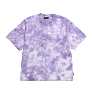 男女同款 ADVENTURE 紮染棉製短袖T - 紫色
