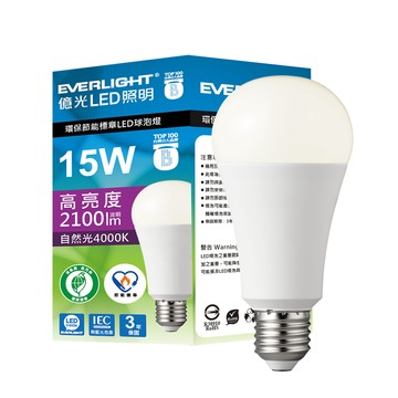 EVERLIGHT 15W環保省電球泡燈 自然光 4入(EL05-4入)
