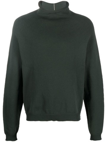 There Was One - fisherman-knit mock-neck jumper - men - Polyester - XL - Green