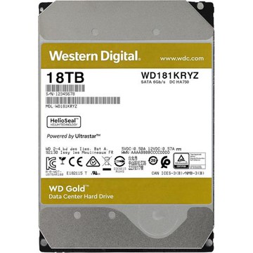 WD Gold 18TB WD181KRYZ 7.2K SATA3企業級硬碟18TB 3年保固