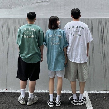 【APPAREL】日系 FISHMAN魚 寬鬆短袖 寬鬆短Tee