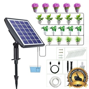 太陽能自動澆花機 澆花機 自動澆花機 戶外太陽能澆花機智能灌溉機3W一體式室盆栽定時滴灌溉懶人澆水機