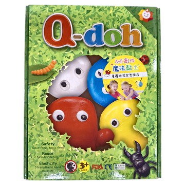 Q-doh 魔法定型有機矽膠黏土 4色工具組  1組  1條