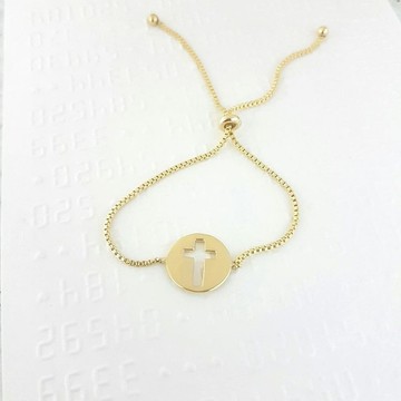 DoriAN 經典信仰十字925純銀18K金手鍊 附純銀保證卡精美禮物包裝