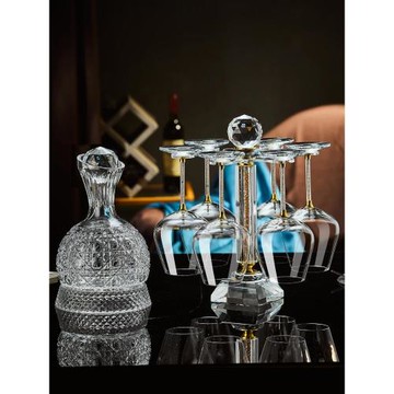德國輕奢紅酒醒酒器家用高顏值旋轉水晶醒酒壺高端紅酒杯酒具套裝
