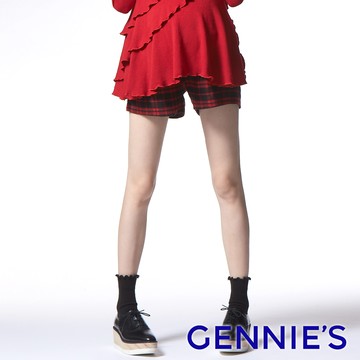 Gennies奇妮 經典格紋短褲(紅T4A49)