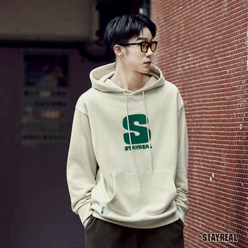 STAYREAL S Basic連帽T - 米白