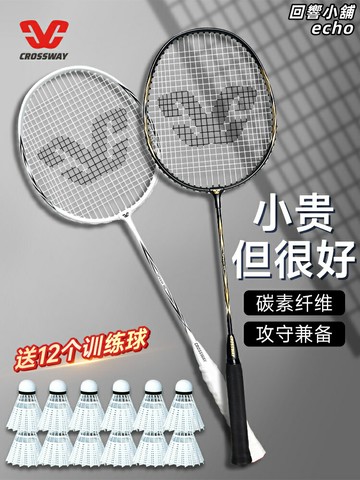 【超輕耐打】羽毛球拍 全碳素球拍 專業羽毛球拍 兒童羽毛球拍 雙拍套裝 旗艦店正品 高磅數 攻防兼備 兒童訓練成人入門