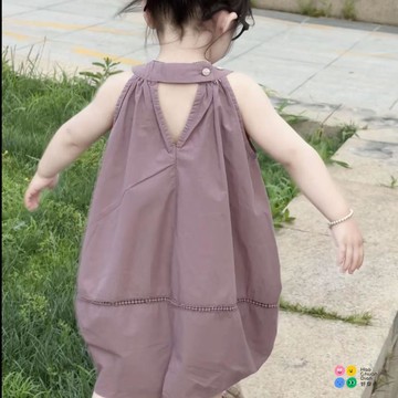 女童純棉連衣裙夏裝新款女洋氣裙子小童兒童時尚夏季薄款女童夏季洋氣連衣裙 女童百搭潮流洋裝 女童時髦甜美仙美裙子