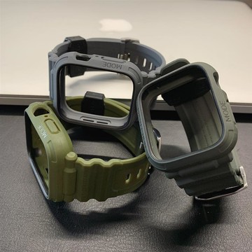 Elkson Apple Watch S9/8/7/6/5/4/SE 一體成形軍規錶帶-鯊魚灰38/40/41mm_廠商直送