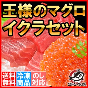 送料無料 王様のマグロ＆イクラセット 海鮮セット まぐろぶつ切り500g＆北海道産いくら100g 最高級の一番手！イクラ醤油漬け＆たっぷりの