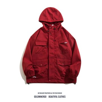 日系cityboy工裝夾克男女潮牌多口袋沖鋒衣高級情侶休閑連帽外套