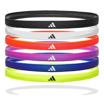 adidas 止滑運動髮帶組 (深邃黑/冰晶白/炫目紅/丁香紫/海軍藍/螢光黃)