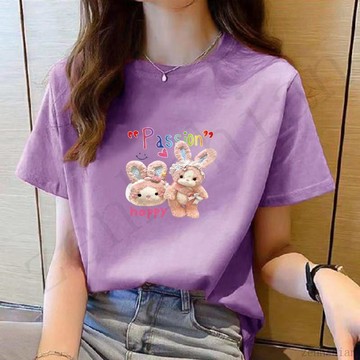 100%純棉t恤 韓版🌷大尺碼上衣 短袖t恤女 多色可選 寬鬆上衣 休閑上衣 韓國女裝 卡通印花 短袖上衣女 顯瘦遮肉