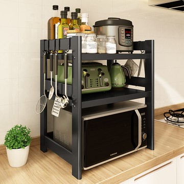 北歐廚房微波爐置物架家用臺面鍋架雙層烤箱架子調味料用品收納架