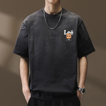 現貨 大尺碼上衣 設計感上衣 純棉 重磅t恤男 潮牌衣服 男生上衣 短袖t恤男 帥氣男裝 水洗黑 做舊 T恤 0167