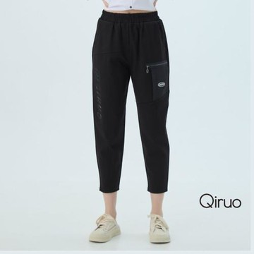 【Qiruo 奇若】秋冬專櫃黑色老爺褲7217C 九分長褲