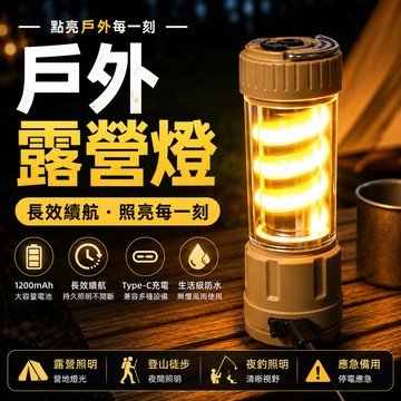 【免運🔥戶外氛圍露營燈】充電露營燈 戶外照明燈 兩檔可調 生活級防水 防水露營燈 LED充電燈 露營燈 氛圍燈 補光燈