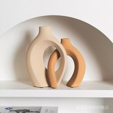 陶瓷花瓶 鮮花瓶 客廳花瓶 花瓶 擺件 插花瓶 創意簡約北歐桌麵陶瓷花瓶組閤插花幹花傢居軟裝客廳擺件高級裝飾