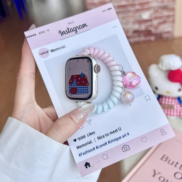 可愛手錶腕帶 適用 Apple watch 11 10 9 8 7 6 多巴胺電話錶帶  蘋果40 41 42mm替換帶