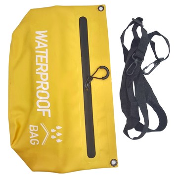 戶外運動防水密封側背包 - 黃色 500D 夾網布  26 x 11 x 20cm  1個