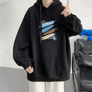 臺灣出貨 個性圖案 中性穿搭 套頭帽T長袖款 秋冬款加絨帽T 多尺碼M-8XL 百搭連帽上衣 印花潮流造型秋冬衣服 FP