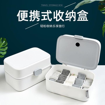 收納盒 內衣收納盒翻蓋式便攜多功能旅行家用宿舍文胸內褲襪子分類整理箱【林之舍】
