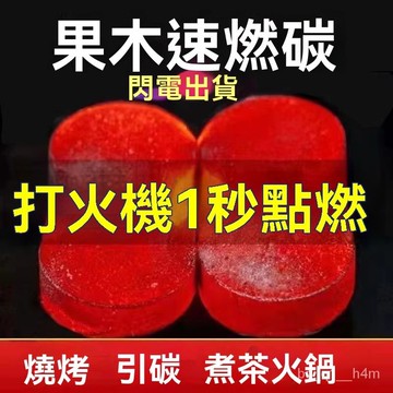 🔥臺灣出貨48H🔥速燃炭無煙果木炭引燃炭戶外易燃圍爐煮茶傢用環保室內燒烤碳方便hhfoof