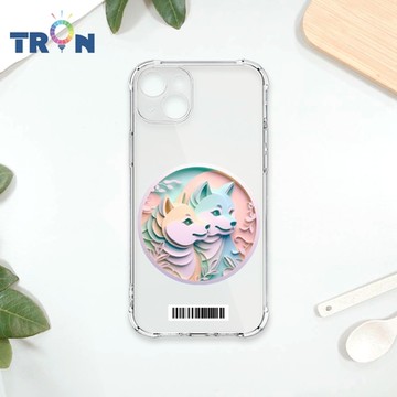 TRON IPhone 15 PLUS 可愛紙雕柴犬 四角防摔載具殼 軟殼 手機殼