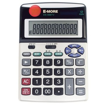 E-MORE 招財進寶計算機 DS-988TV/一台入(促450) 12位數 稅務計算機【APP滿額下單10%點數(單一帳號最高5000點)】1/31止