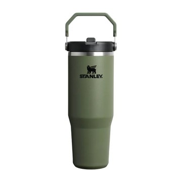 STANLEY 經典系列 IceFlow 手提吸管杯2.0 / 0.88L / 軍綠色