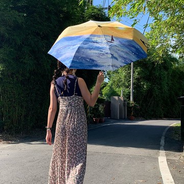 龍珠島日落 晴雨傘 插畫 折疊傘 雨傘 Mstandforc