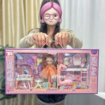 ✨寶貝嚴選✨ 梦娜公主 小公主兒童洋娃娃玩具 女孩娃娃換裝美妝玩具 时尚可爱 禮品 精美礼盒 亲子互动