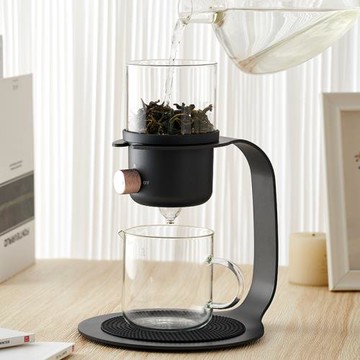 草木祠 辦公室泡茶壺玻璃茶壺耐高溫懶人泡茶神器家用咖啡沖泡壺